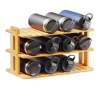 SpaceAid 2 Tier Water Bottle Organizers, Kitchen Pantry Storage Rack Bin for Home Cabinet Wine and Water Bottles Organization, for 8 Bottles