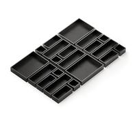 SpaceAid 21-Piece Bamboo Drawer Organizer Storage Boxes Set, Wood Tray Junk Drawer Organizers Multi-Use Divider Bins for Kitchen, Bathroom, Office Desk and Makeup Organization (21 Pack, Black)