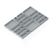 SpaceAid 21-Piece Bamboo Drawer Organizer Storage Boxes Set, Wood Tray Junk Drawer Organizers Multi-Use Divider Bins for Kitchen, Bathroom, Office Desk and Makeup Organization (21 Pack, Gray)