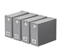 SpaceAid 4 Pack Bed Sheet Organizers and Storage, Foldable Sheet Organizer for Linen Closet, Sheets Set Folder Keeper with Window XL (Queen & King Size) Organizing Bedding Container, Gray