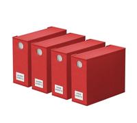 SpaceAid 4 Pack Bed Sheet Organizers & Storage, Foldable Linen Closet Organizer, XL Sheet Folder Set Keeper with Window (Queen & King Size) Bedding Container (Red, 4 Pack)