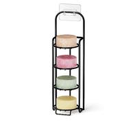 SpaceAid 4 Tier Shampoo Bar Holder for Shower, Self Draining Soap Bar Holders Caddy for Bathroom Wall and Kitchen Sink, Shampoo Bar Dish Rack, Stainless Steel Bar Soap Holder (Black)