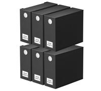 SpaceAid 6 Pack Bed Sheet Organizers and Storage, Foldable Sheet Organizer for Linen Closet, Sheets Set Folder Keeper with Window XL (Queen & King Size) Bedding Container, (Black, 6 Pack)