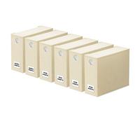 SpaceAid 6 Pack Modern Beige Sheet Organizers, Foldable with Window for Linen Closet, Queen & King Size Bedding Storage