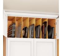 SpaceAid 6 Pack Tray Dividers for Cabinets, Bamboo Kitchen Cookie Baking Sheet Organizer for Cabinet, Vertical Pan and Trays Organizers for Pantry Storage