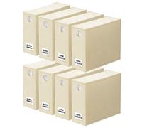 SpaceAid 8 Pack Bed Sheet Organizers and Storage, Foldable Sheet Organizer for Linen Closet, Sheets Set Folder Keeper with Window XL (Queen & King Size) Bedding Container (Beige, 8 Pack)