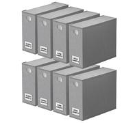 SpaceAid 8 Pack Foldable Sheet Organizers, Modern Gray, 5"W x 15"D x 12.8"H (each), For Queen & King Size Bedding, Linen Closet Storage