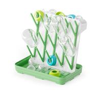 SpaceAid Baby Bottle Drying Rack with 20 Hooks, Space Saving Kitchen Bottles Rack Dryer, Vertical Baby Bottle Holder Organizer for Countertop Storage Accessories (White and Green)