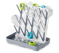 SpaceAid Baby Bottle Drying Rack with 20 Hooks, Space Saving Kitchen Bottles Rack Dryer, Vertical Baby Bottle Holder Organizer for Countertop Storage Accessories (White and Gray)