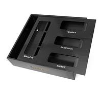 SpaceAid Bag Storage Organizer for Kitchen Drawer, Bamboo Organizer, Compatible with Gallon, Quart, Sandwich and Snack Variety Size Bag (1 Box 4 Slots), Black
