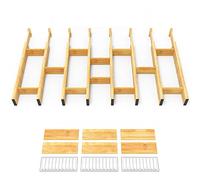 SpaceAid Bamboo Drawer Dividers with Inserts and Labels, Kitchen Adjustable Drawer Organizers, Expandable Organization for Home, Office, Dressers and Bathroom, 8 Dividers with 18 Inserts, 17-22 inch