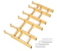 SpaceAid Bamboo Drawer Dividers with Inserts and Labels, Kitchen Adjustable Drawer Organizers, Expandable Organization for Home, Office, Dressers and Bathroom, 6 Dividers with 12 Inserts (13.25-17 in)