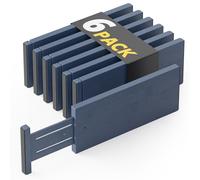 SpaceAid Bamboo Dresser Drawer Dividers 6 Pack, 4.65“ High Adjustable 12.5“-17” Drawer Organizers, Expandable Organization for Clothing, Clothes, Dressers, Navy Blue