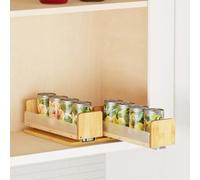 SpaceAid Bamboo Pull Out Spice Rack Organizer for Cabinet, Heavy Duty Slide Out Seasoning Kitchen Pantry Sliding Vertical Organization, 7.3" Wide, 2 Drawers(3" Wide), 1-Tier, Natural