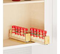 SpaceAid Bamboo Pull Out Spice Rack Organizer for Cabinet, Heavy Duty Slide Out Seasoning Kitchen Pantry Sliding Vertical Organization, 5.1" Wide, 2 Drawers(2" Wide), 1-Tier, Natural