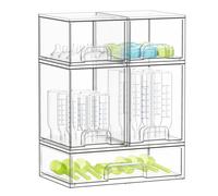 SpaceAid Bottle Storage Organizer Baby - Acrylic Bottles Station Organizer Container, Stackable Clear Drawers for Countertop, Vanity, Bathroom, Cabinet, Pantry Organization, 5 Pack, 2S2M1L, 15.4" H