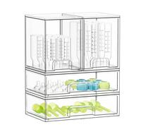 SpaceAid Bottle Storage Organizer Baby - Acrylic Bottles Station Organizer Container, Stackable Clear Drawers for Countertop, Vanity, Bathroom, Cabinet, Pantry Organization, 4 Pack, 2M2L, 14.4" H