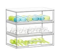 SpaceAid Bottle Storage Organizer Baby - Acrylic Bottles Station Organizer Container, Stackable Clear Drawers for Countertop, Vanity, Bathroom, Cabinet, Pantry Organization, 3 Pack, 3L, 10.3"H