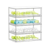 SpaceAid Bottle Storage Organizer Baby - Acrylic Bottles Station Organizer Container, Stackable Clear Drawers for Countertop, Vanity, Bathroom, Cabinet, Pantry Organization, 4 Pack, 4L, 13.7"H