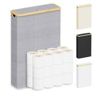 SpaceAid Extra Large Toilet Paper Storage with Lid, Hold up to 24 Regular Rolls or 18 Mega Rolls, Slim Toilet Paper Basket Holder Bin Container, Bathroom Accessories Organizer, Grey