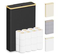 SpaceAid Extra Large Toilet Paper Storage with Lid, Hold up to 24 Regular Rolls or 18 Mega Rolls, Slim Toilet Paper Basket Holder Bin Container, Bathroom Accessories Organizer, Black