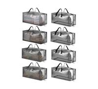SpaceAid Heavy Duty Moving Bags, Extra Large Storage Totes with Backpack Straps & Strong Handles, Alternative to Moving Boxes, Clear (8 Pack)