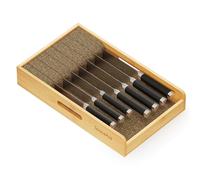 SpaceAid Knife Drawer Organizer 9 inches Wide Bamboo Insert Dock, Kitchen Steak Knives Holder Organizers Block for Drawer in Storage Organization (Medium, Natural)