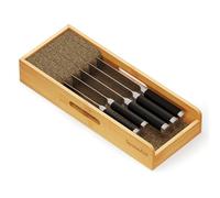SpaceAid Knife Drawer Organizer Bamboo Insert Dock, Kitchen Steak Knives Holder Organizers Block for Drawer in Storage Organization (Small)