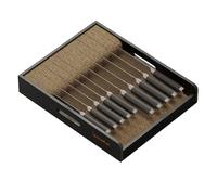 SpaceAid Large Knife Drawer Organizer Bamboo Insert Dock, Kitchen Steak Knives Holder Organizers Block for Drawer in Storage Organization (Large, Black)