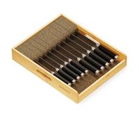 SpaceAid Large Knife Drawer Organizer Bamboo Insert Dock, Kitchen Steak Knives Holder Organizers Block for Drawer in Storage Organization (Large)
