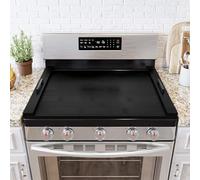 SpaceAid Noodle Board Stove Cover with Handles, Top Covers for Gas Burners and Electric Stove, Kitchen Oven Decor Accessories Wood Tray for Countertop, Black Bamboo