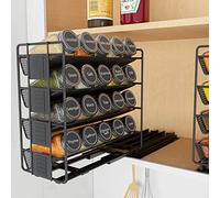 SpaceAid Pull Out Spice Rack Organizer with 20 Jars, Heavy Duty Slide Out Seasoning Organizer for Kitchen Cabinets, with 801 Labels and Chalk Marker, Right Facing