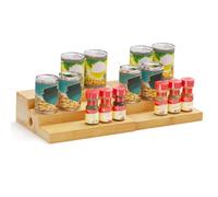 SpaceAid Spice Rack Organizer for Kitchen Cabinet, Pantry and Countertop, Bamboo Expandable Seasoning and Can Rack Display Shelf (3 Tier, Natural)