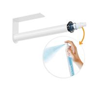 SpaceAid SprayNeat Paper Towel Holder with Spray Bottle, Under Cabinet Paper Towels Holders with Sprayer Inside Center, Hanging Wall Mount Papertowels Roller for Kitchen and Bathroom (White)