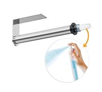 SpaceAid SprayNeat Paper Towel Holder with Spray Bottle, Under Cabinet Paper Towels Holders with Sprayer Inside Center, Hanging Wall Mount Papertowels Roller for Kitchen and Bathroom (Silver)