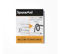 SpaceAid Vacuum Storage Bags, Space Saver Sealer Compression Bags for Comforters, Blankets, Pillows, Bedding, Clothes (Large 3 Pack)