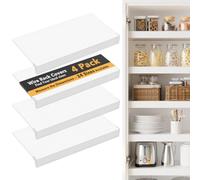 SpaceAid Wire Shelf Covers, PVC Wire Rack Cover for Pantry and Closet Shelving, Durable Shelves Liner for Kitchen Pantry Rack, 24" W x 12" D, White 4 Pcs