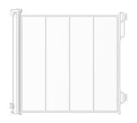 SPACEANY Reinforced Retractable Baby Gate or Mesh Dog Gate,Easy to Use for Stairs, Doorways, Hallways, Indoor, Outdoor, Wide Pet Gate 33.5" Tall, Extends to 45" Wide, White