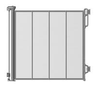 SPACEANY Reinforced Retractable Baby Gate or Mesh Dog Gate,Easy to Use for Stairs, Doorways, Hallways, Indoor, Outdoor, Wide Pet Gate 33.5" Tall, Extends to 45" Wide, Grey