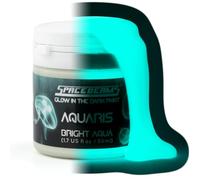 SpaceBeams Concentrated Glow in the Dark Paint - Bright Aqua, Aquaris 50ml | Ultra-dense pigment for max brightness. Non-toxic, water-based. Light-blue/turquoise glow for art, models, & DIY projects.