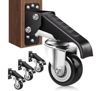 SPACECARE Heavy Duty Retractable Casters 600 Lbs Capacity Set of 4 Adjustable Stepdown Wheels or Workbenches Tables and Equipments,Side Mounted