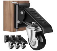 SPACECARE Workbench Casters kit 900Lbs Heavy Duty Quick Release 2 Mounting Options Retractable Workbench Stepdown Caster Wheels Adjustable Polyurethane Durable Steel Construction (Set of 4)