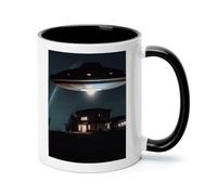 Spacecraft at Night Ceramic Coffee Mug with Handle 11 Ounces, Porcelain Mug Coffee Cup Tea Mug Water Cup Ideal for Coffee,Tea,Latte,Cappuccino,Microwave & Dishwasher Safe Unique Gift Cup