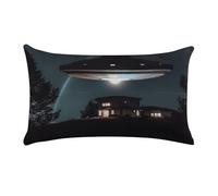 Spacecraft at Night Pillow Cases for Sofa, Super Soft Plush Pillow Cover with Zipper, Luxury Cozy Pillow Shams for All Seasons, Lightweight Pillowcases for Bedroom, 12" X 20"