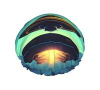 Spacecraft descend Double Layer Shower Cap with Comfort Skin Friendly Design for Hair Protection During Bathing