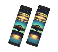 Spacecraft descend Print 2 Pack Luggage Handle Wraps for Suitcase, Soft Grips Travel Tag Covers, for Car Carry-On Bag