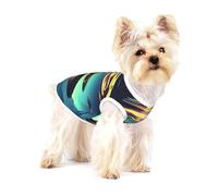Spacecraft descend Small Pet Cotton Vest L Full Print Dog Cat Soft Breathable Elastic Apparel Daily Party Outfit