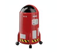ＡＷＨＡＯ Spacecraft Trash Can Rolling Garbage Bin with Wheels Compact Wastebasket for Bedroom, Apartment, Red