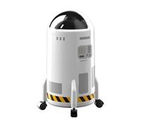 ＡＷＨＡＯ Spacecraft Trash Can Rolling Garbage Bin with Wheels Compact Wastebasket for Bedroom, Apartment, White