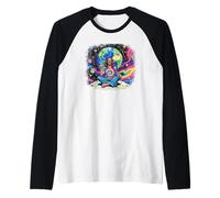 Spaced Out Moon Hippie Raglan Baseball Tee